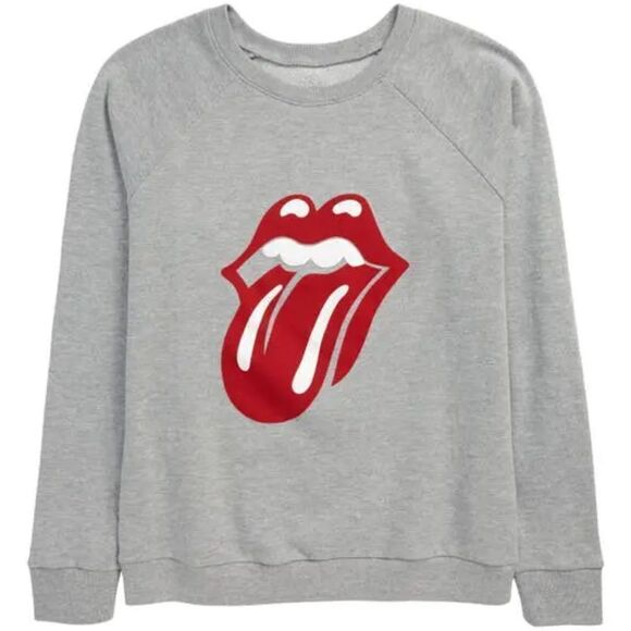 Heather Gray Classic Rolling Stones Vintage Inspired Crewneck Sweatshirt - Picture 2 of 7